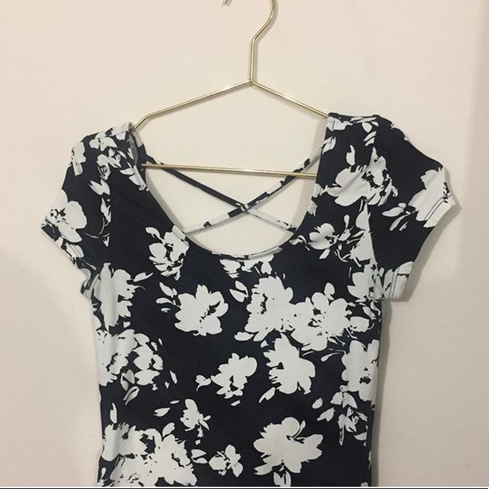 Black and white floral shirt
